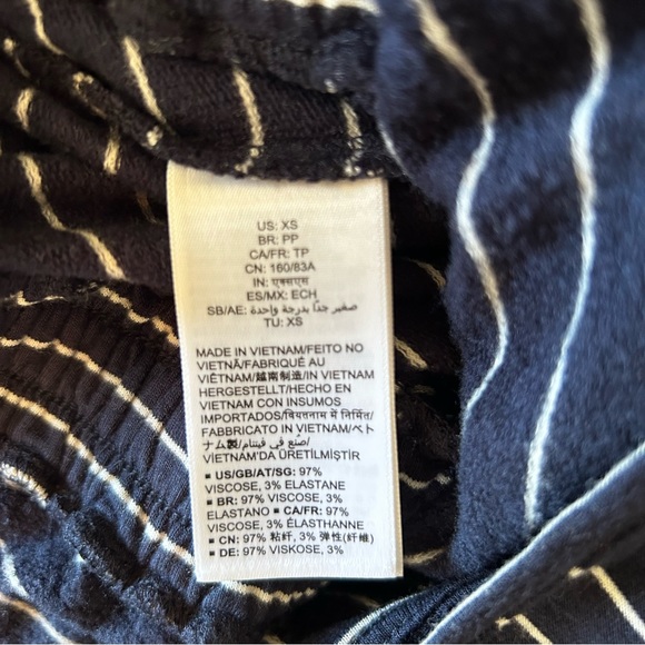 Daily Ritual Terry Sleeveless Jumpsuit Navy & White Size XS - Picture 7 of 7